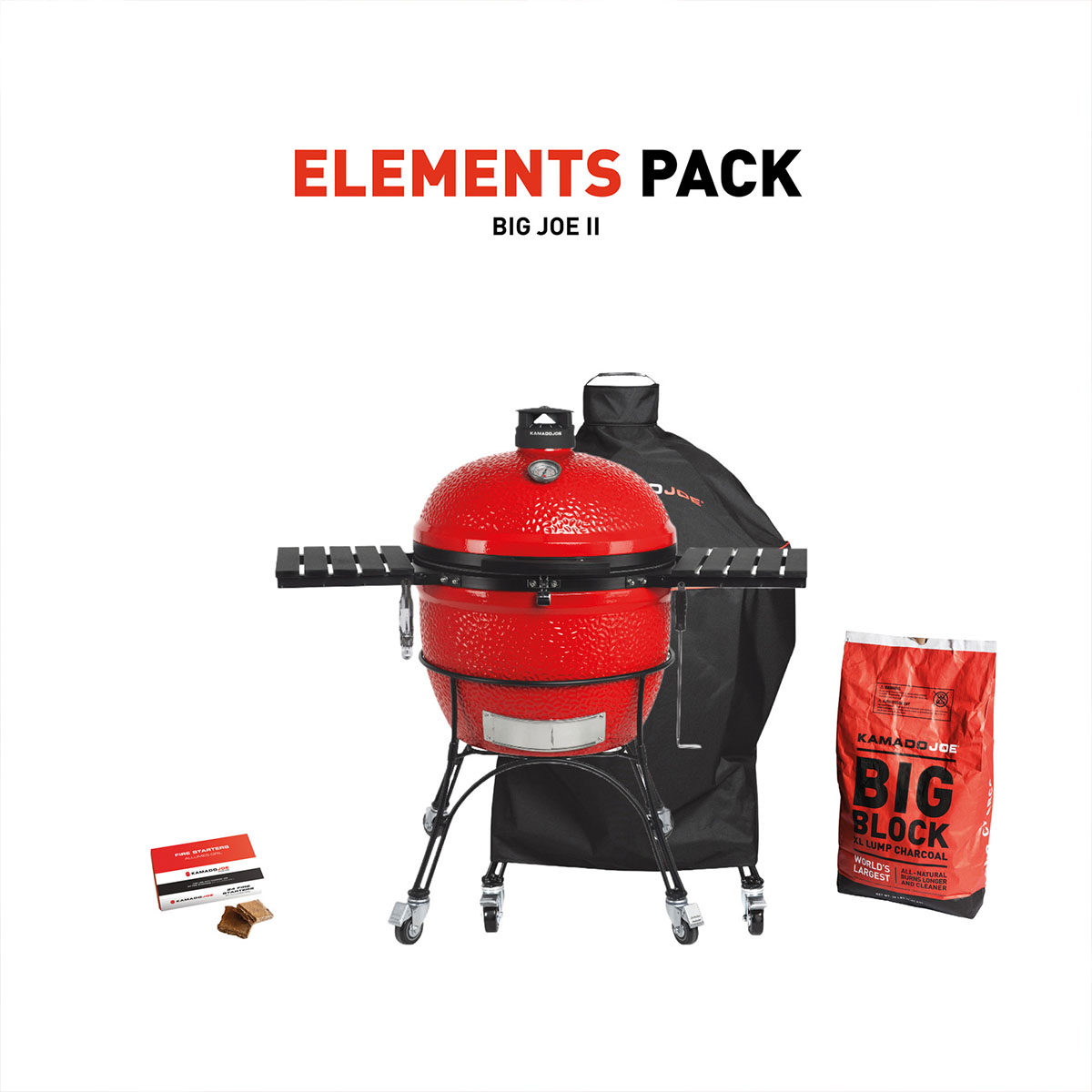 Kamado Joe Big Joe II red mit Elements Pack